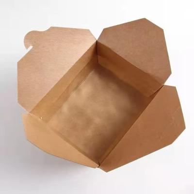 China Traditional Disposable Kraft Food Packaging Box Customized Printed Paper Fast Food Takeaway BO for sale