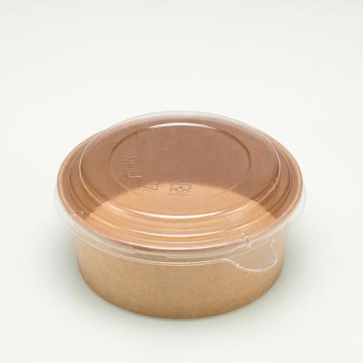 China 750ml-1300ml Traditional Biodegradable Kraft Paper Salad Bowl Salad Paper Bowl for sale