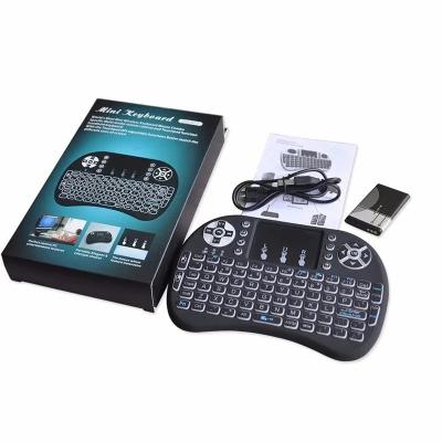 China Colorful wireless i8 mini keyboard backlit remote control for smart tv and tv box wireless i8 android keyboard for sale