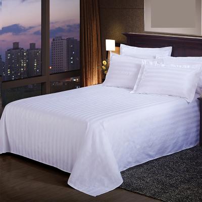 China Europe Hotel Linen Bedding Set 100% Cotton 3cm 4pcs Stripe Duvet Cover Sheets Sets Bedding Set for sale