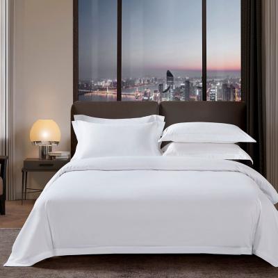 China 250 300 400 600 1000 Thread Count Hotel Nondisposable Cotton 4 Pcs White Custom Duvet Cover Bedspread Set Bedding Set for sale