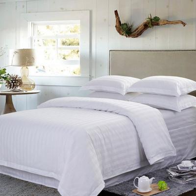 China Europe Hotel Cotton 3cm Stripe 60s 300T Bed Sheet Duvet Cover Luxury Egyptian Luxury Custom Bedding Sets Wholesale for sale