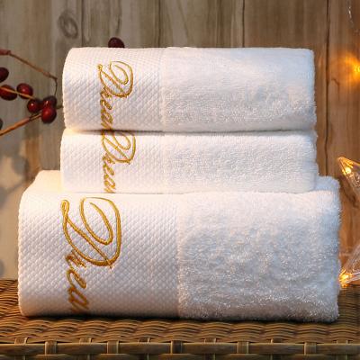 China Hypoallergenic Towel Supplier Hotel Towel Hypoallergenic Plain Weave Embroidery Plain Weave Jacquard Towel Set for sale