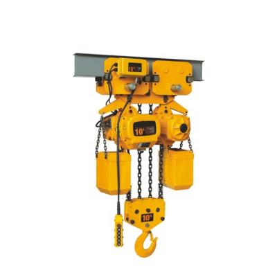 China Hotels 25 Ton Electric Chain Hoist With Electric Trolley HHBD Type Electric Chain Pulley Block for sale