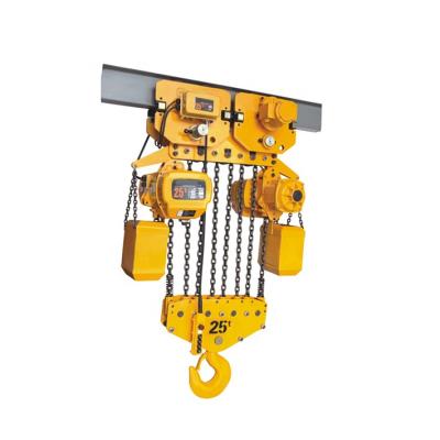 China Hotels 20 Ton Electric Chain Hoist With Electric Trolley HHBD Type / Electric Chain Pulley Block for sale