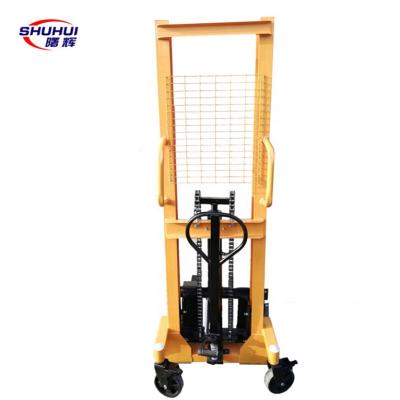 China Steel Manual Forklift Stacker 1000kg Manual Mechanical Forklift for sale