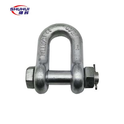 China Heavy Industry Galvanized US G2150 D Type Shackle With Bolt And Nut for sale