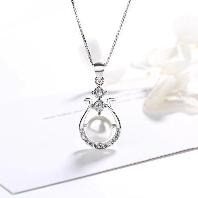 China Fashionable Custom Made High Quality 925 Sterling Silver Women's Jewelry Pearl Pendant Necklaces for sale