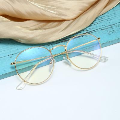 China 100% UV 400 Protection Round Metalmyopia Anti Blue Light Optical Frame Women Glass Frame for sale