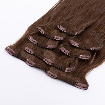 China Silky Straight Wave Clip In Hair Extension Accept Custom Colors And Pieces 100% Remy Hair Cuticle Aligned for sale