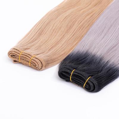 China Full End Volume Silky Straight Thick Triple Machine Hair 100% Remy Cuticle Aligned Wave Hair Weft T1b/Gray for sale