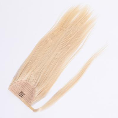 China Silky Straight Wave Blonde Wrap Around Ponytail Hair 100% Remy Cuticle Aligned Hair All Colors Available for sale