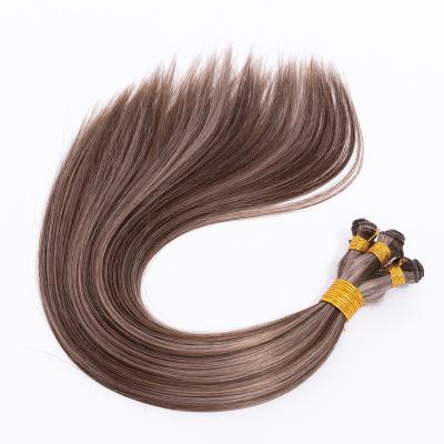 China Silky Straight Hand Wave Tied Hair Weft Extension 12A Grade Remy Human Hair 11.5