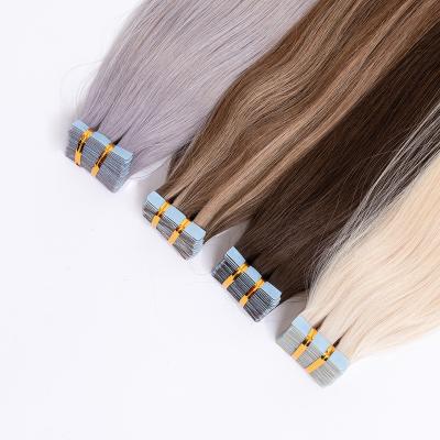 China 12A Grade Silky Straight Wave Tape In Hair Russian Remy Human Hair Extension 40 Pieces Per Pack for sale