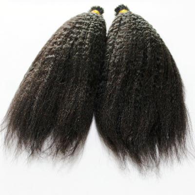 China Kinky Curly Straight Yaki Straight I Tip 100% Indian Raw Micro Bond Hair Extension Unprocessed Hair for sale