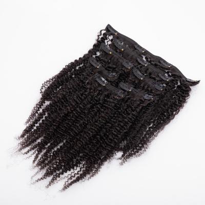 China Curly 4A Curly Afro Curly Clip In Extension Indian Raw Virgin Hair Accept Custom Order And Sample Order for sale