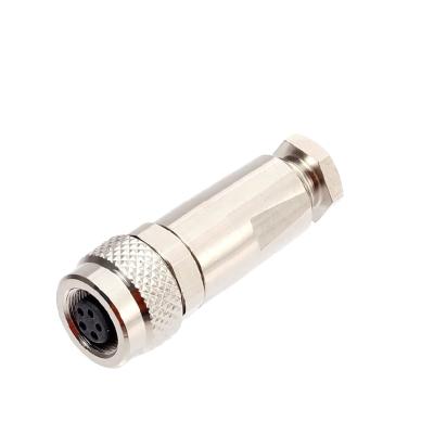 China Power Sensor M9 5Pole Metal Cable Mount Circular Female Straight Connector IP67 Waterproof For Signals for sale