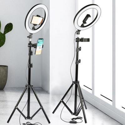 China Hot Sale PORTABLE 10 Inch Usb Beauty Led Phone Holder Selfie Led Ring Light Wiht 2M Tripod Stand for sale