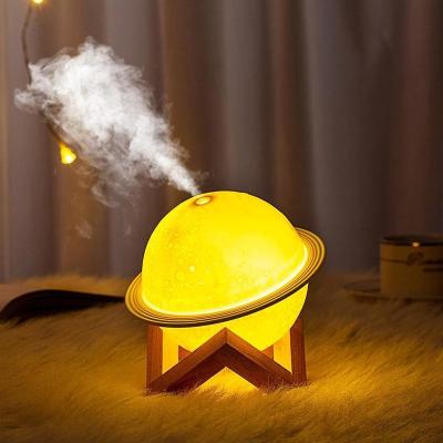 China Color Changing LED Light Mini Usb Portable Travel Round Hot Selling Colorful Ultrasonic Planet Air Humidifier With Led Light for sale