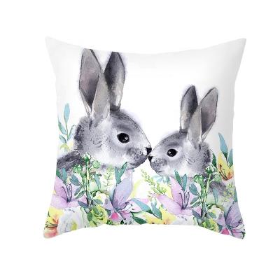 China Printed Spring Bunny Holiday Pillow Case Cushion Cover for sale