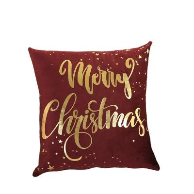 China Printed Plush Foil Printed Holiday Cushion Cover Pillow Shell for sale