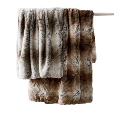 China Disposable Faux Fur Throw Warm Throw Blanket For Winter With Ombre Colors for sale