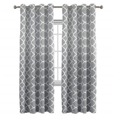 China Blackout Blackout Drapes Printed Window Curtains For Living Room , Grommet Top for sale