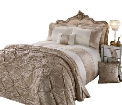 China Comfortable Crushed Velvet Bed Comforter Set Queen Size Polyester Luxury Home Throw for sale