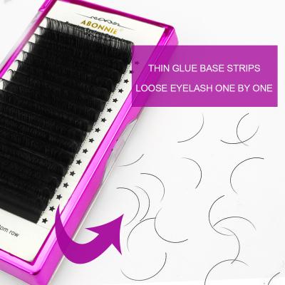 China Long Abonnie Natural 0.03 0.05 0.07mm Dual Density Cashmere Mink Eyelash Extension 25mm Private Label Brand Silk Lash Trays C cc d for sale