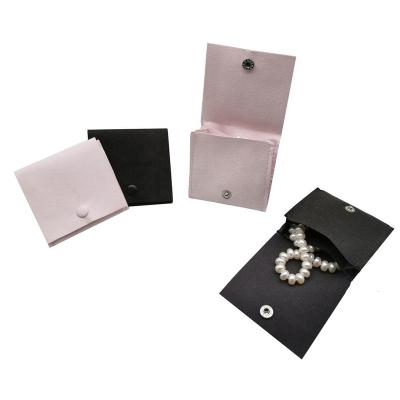 China Jewelry Packaging Microfiber Jewelry Pouch With Custom Logo Jewelry Packaging Pouch Velvet Pouches For Jewelry With Button Closure for sale