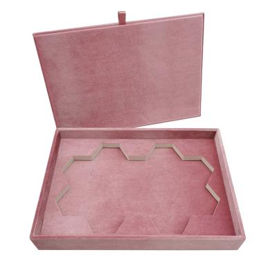 China Velvet Ring Tray Jewelry Display Tray Ring Display Box Velvet Packaging Candy Color Display Box for sale