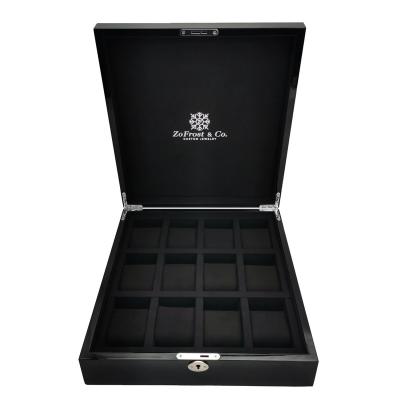 China High Quality Black Lacquer Jewelry Box Watch Box Jewelry Packaging Box Luxury Watch Jewelery Box Packaging With Lock Watch Box for sale