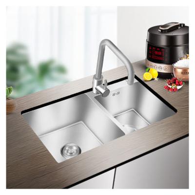 China Sense Faucets OEM Production For 15 Years Of Modern Double Bowl Under Mount Kitchen Sink With Faucet for sale