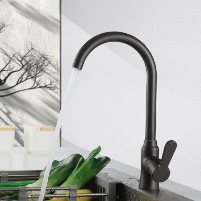 China Sense Faucets Black Kitchen Faucet Deck Mounted Single Hole Sink Water Faucet Single Handle Black Kitchen Faucets for sale