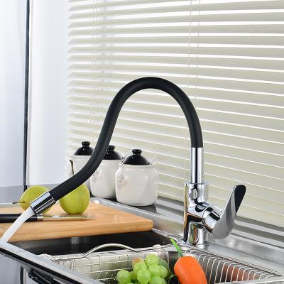 China Sense Faucets New Design Black Flexible Spout Hose Kitchen Faucet Silicone Faucet for sale