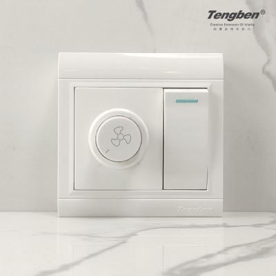 China Wall Mounted Surface Mounted Speed ​​Switch 86 Fan Ceiling Fan Switch Stepless Regulating MB8-TSK1 Panel for sale