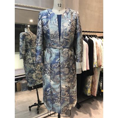 China Exquisite Luxury Spandex Woven Suit Dress Soft Floral Elegant Polyester Plus Size Plus Size Adults Brocade Church Women's Suits for sale