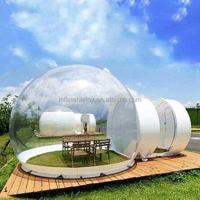 China 0.8mm Clear PVC + 0.6mm PVC Tarpaulin Factory Sale 5m Diameter Inflatable Clear Transparent Bubble Dome Tent For Events And Advertising for sale