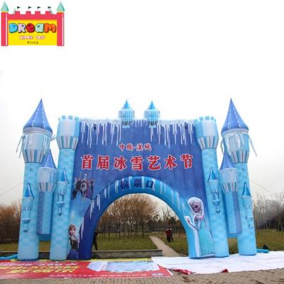 China Supply good quality frozen theme factory advertising inflatable castle entrance arch for customized events for sale