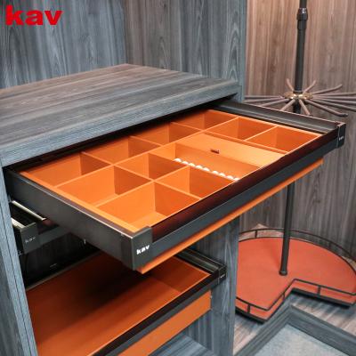 China Modern top-grade divider box trinket box with soft close undermount drawer slide for wardrobe for sale