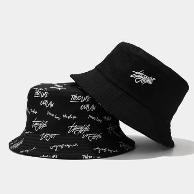 China Graffiti Street Hat Bucket Striped Foldable Basin Hat Outdoor Fashion Accessories for sale