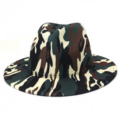 China Plush Mens Fedora Hats Camouflage Fedora Jazz Hat For Camping Hiking for sale