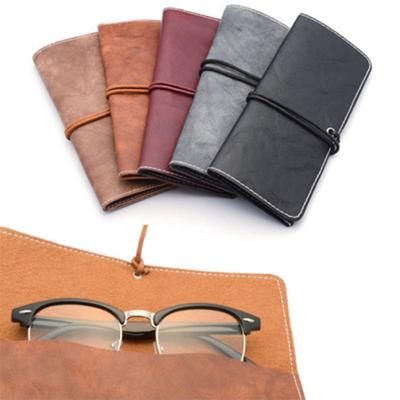 China Soft Leather Glass Storage Holder Bag Pouch PU Vintage Sunglasses Glasses Storage Holder Bag for sale