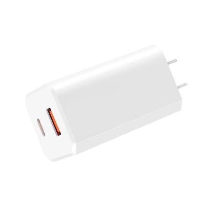 China Fast Charging GAN 65W USB C + USB A Wall Charger Fast Charging Palladium Port Gan 2 Gan 65W Charger Laptop Phone Macbook IPhone for sale