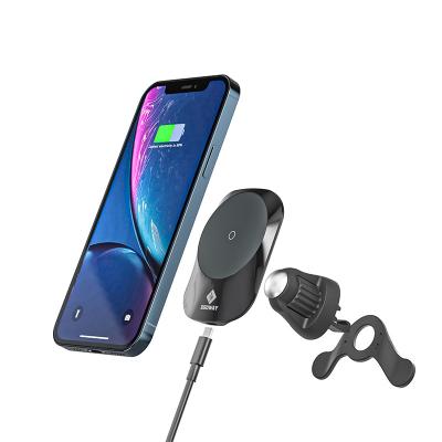 China Magnetic USB Wireless C Charger Station Mount Mobile Phone 15w Qi Car Phone Funicular Fast Charger for sale