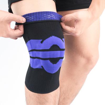 China Adjustable Breathable Compression 2021 Colorful Adjustable Silicone Knee Brace Nylon Sports Binds Knee Sleeve Knee Support for sale