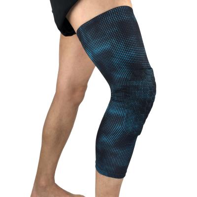 China Adjustable High Quality Black Long Elastic Knee Wrap Compression Knee Brace Support for sale