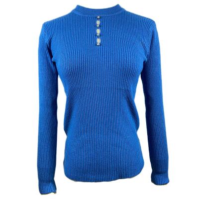 China Stretch Wool Yarn Knitted Jumpers Lightweight Stretch Cable Knit Mock Neck Sweaters Women Sweater for sale