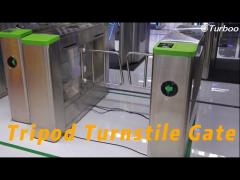 Semi Automatic 3 Arm RFID Tripod Turnstile Gate 35p/m SUS304