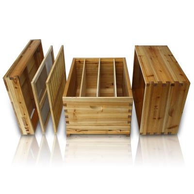 China Bee Farm High Quality Fir Wooden Hive Waxing Beekeeping Beekeeping Equipment Double Bee Hives for sale